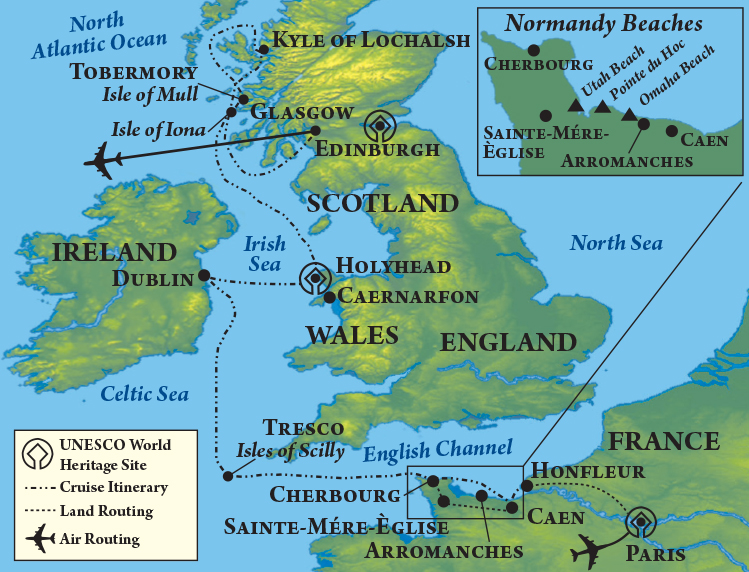 2023 Celtic Lands Tour Map