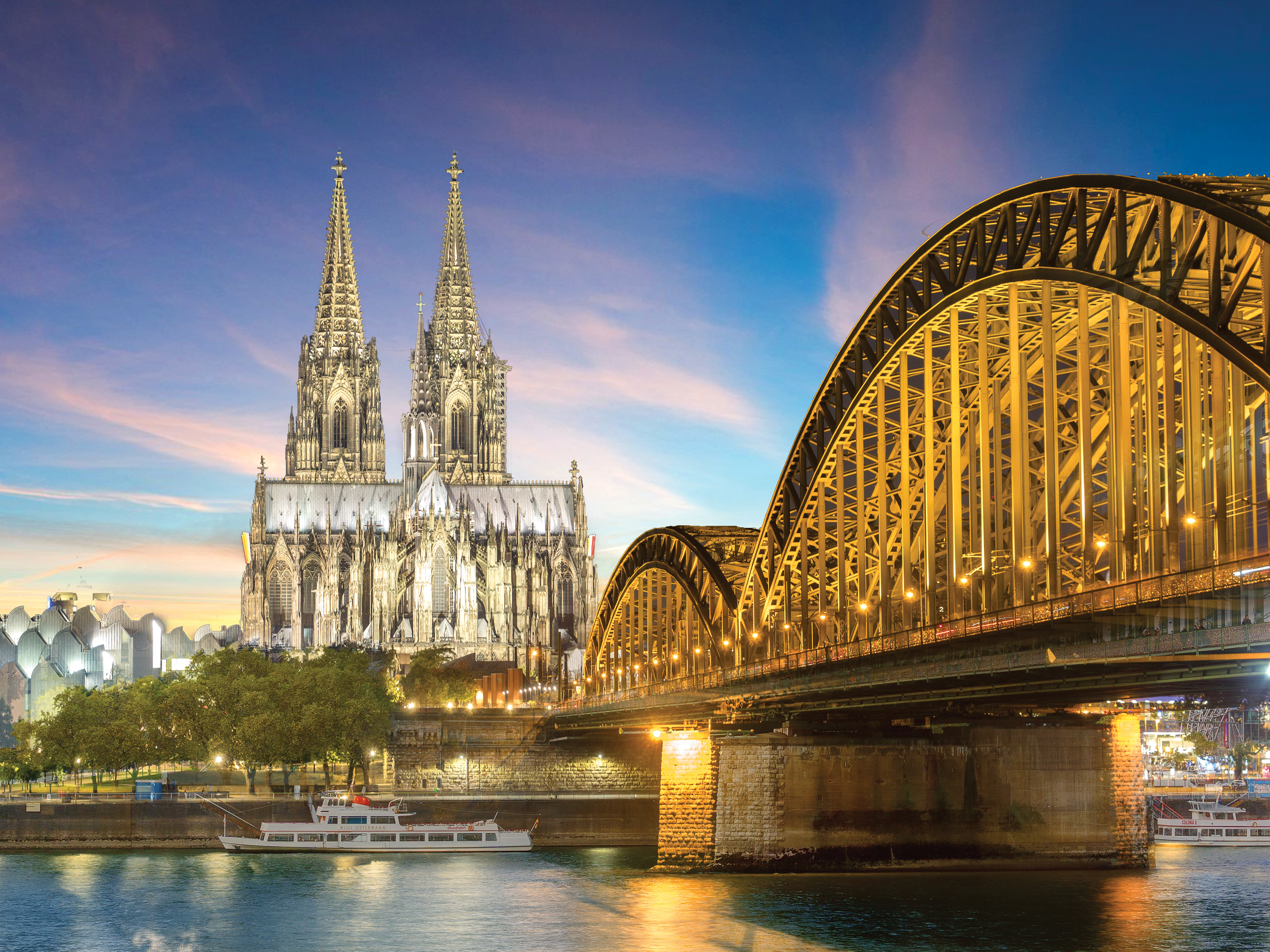 Cologne Cathedral and bridge in Germany