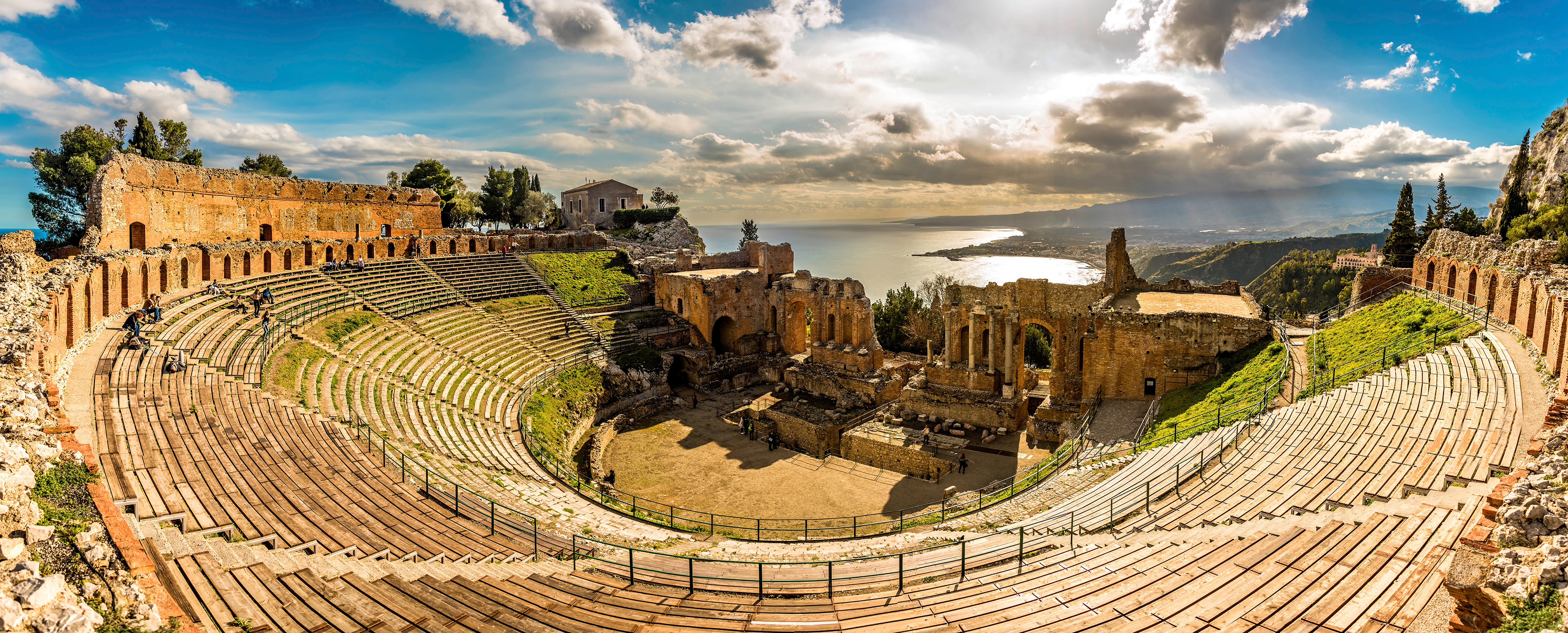 The Ancient theatre of Taormina in Taormina, Sicily, 