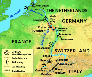 2023 Great Journey Through Europe Tour Map