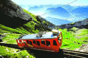 Cog Train on Swiss Mt Pilatos