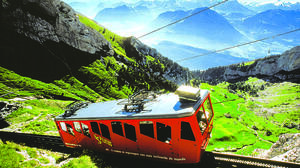 Cog Train on Swiss Mt Pilatos