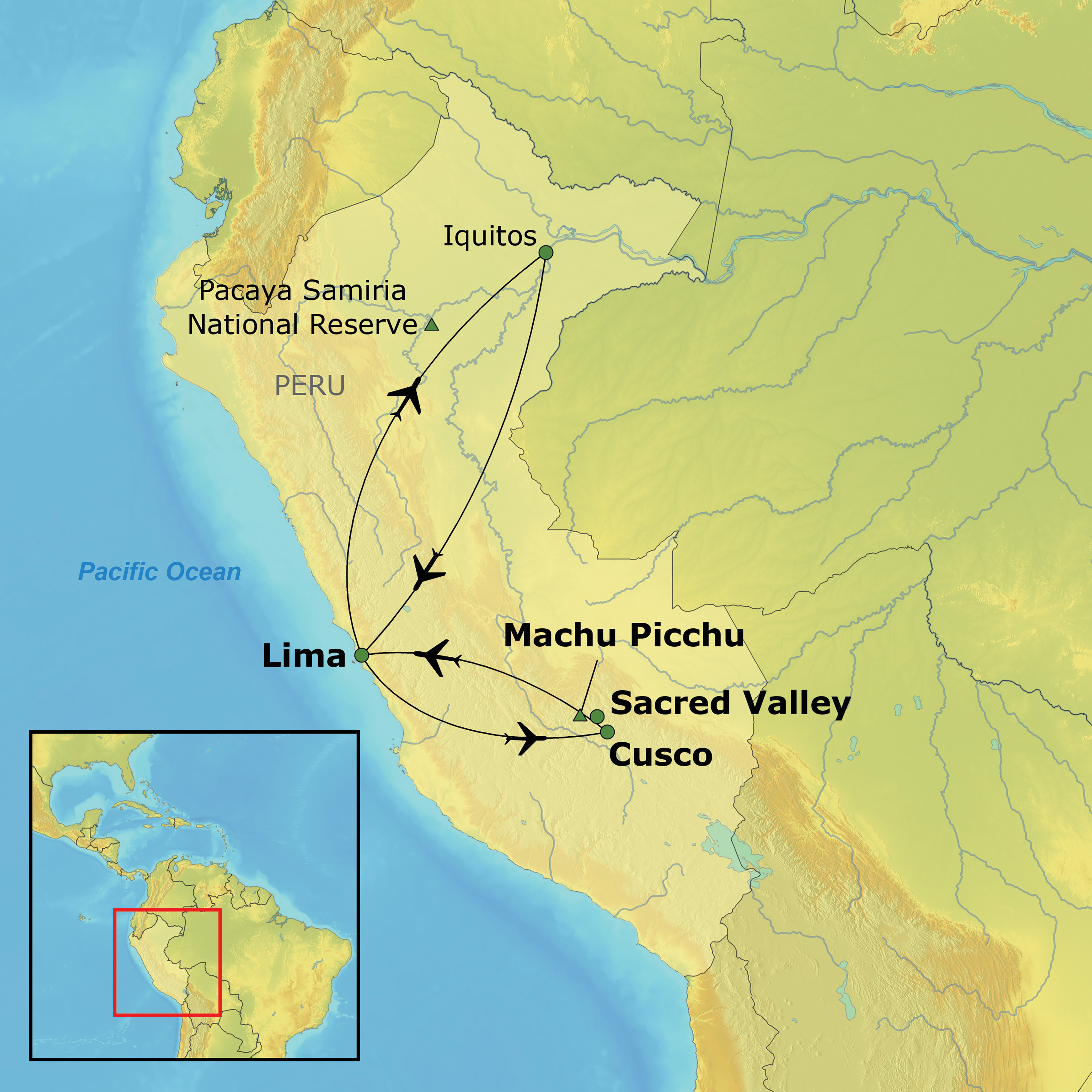 Itinerary map