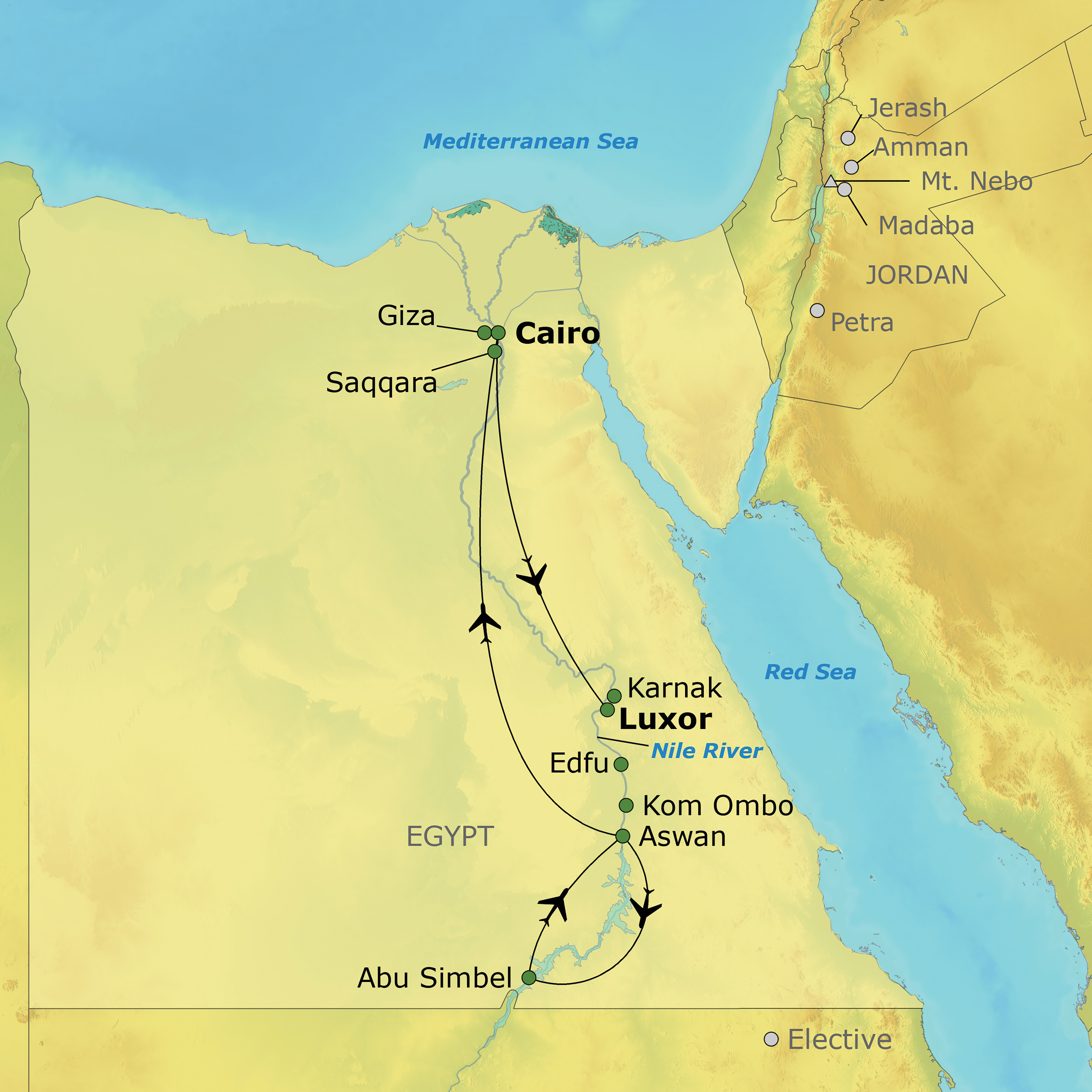 Itinerary map