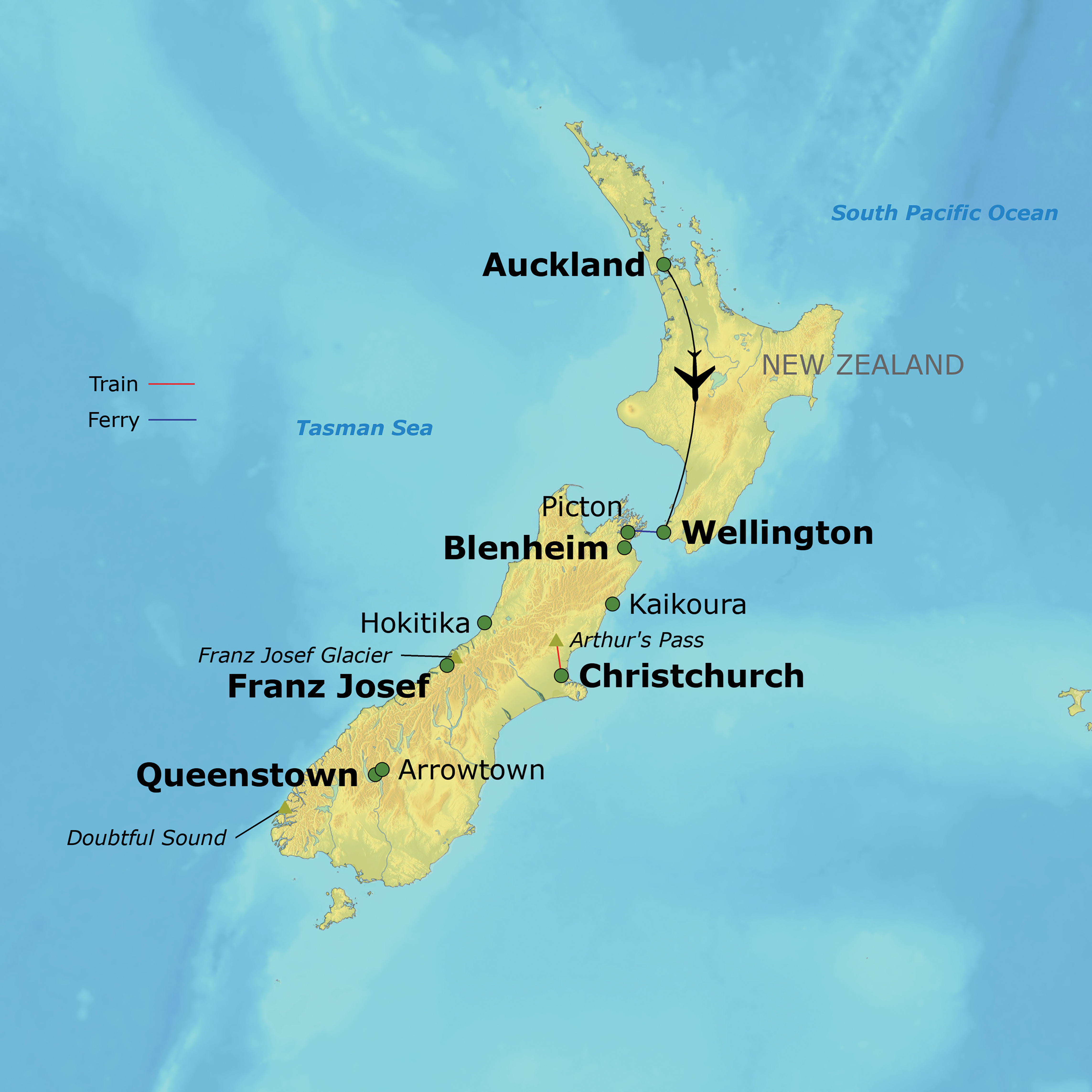 Itinerary map