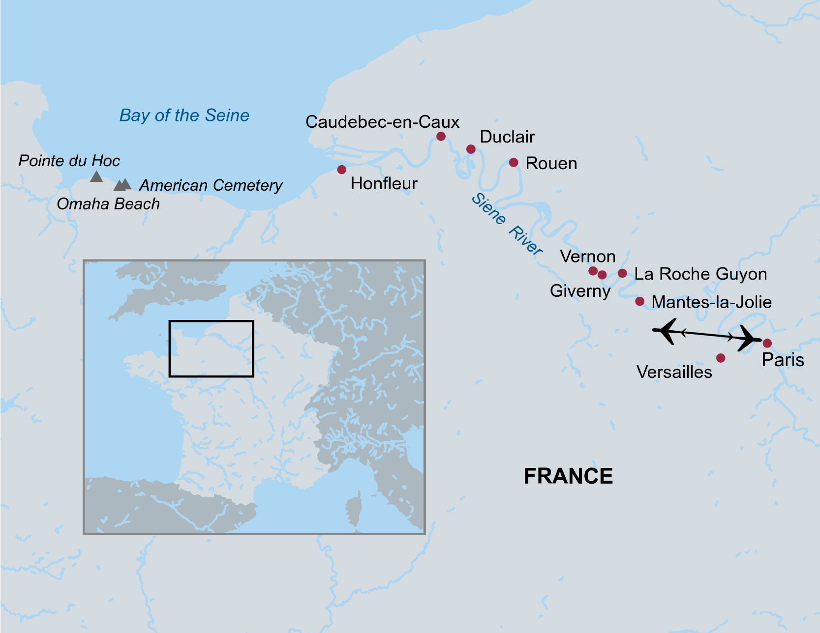 Itinerary map