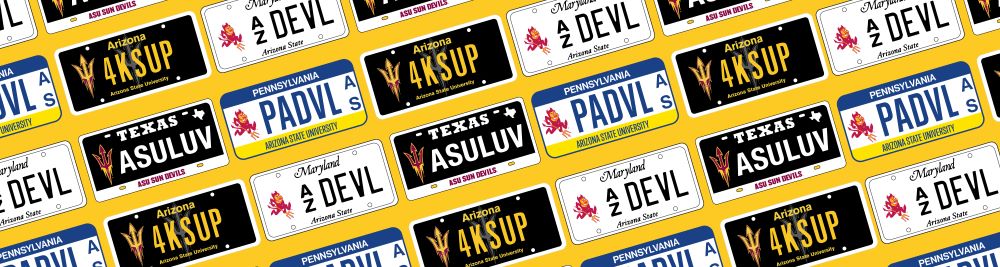 ASU license plates.