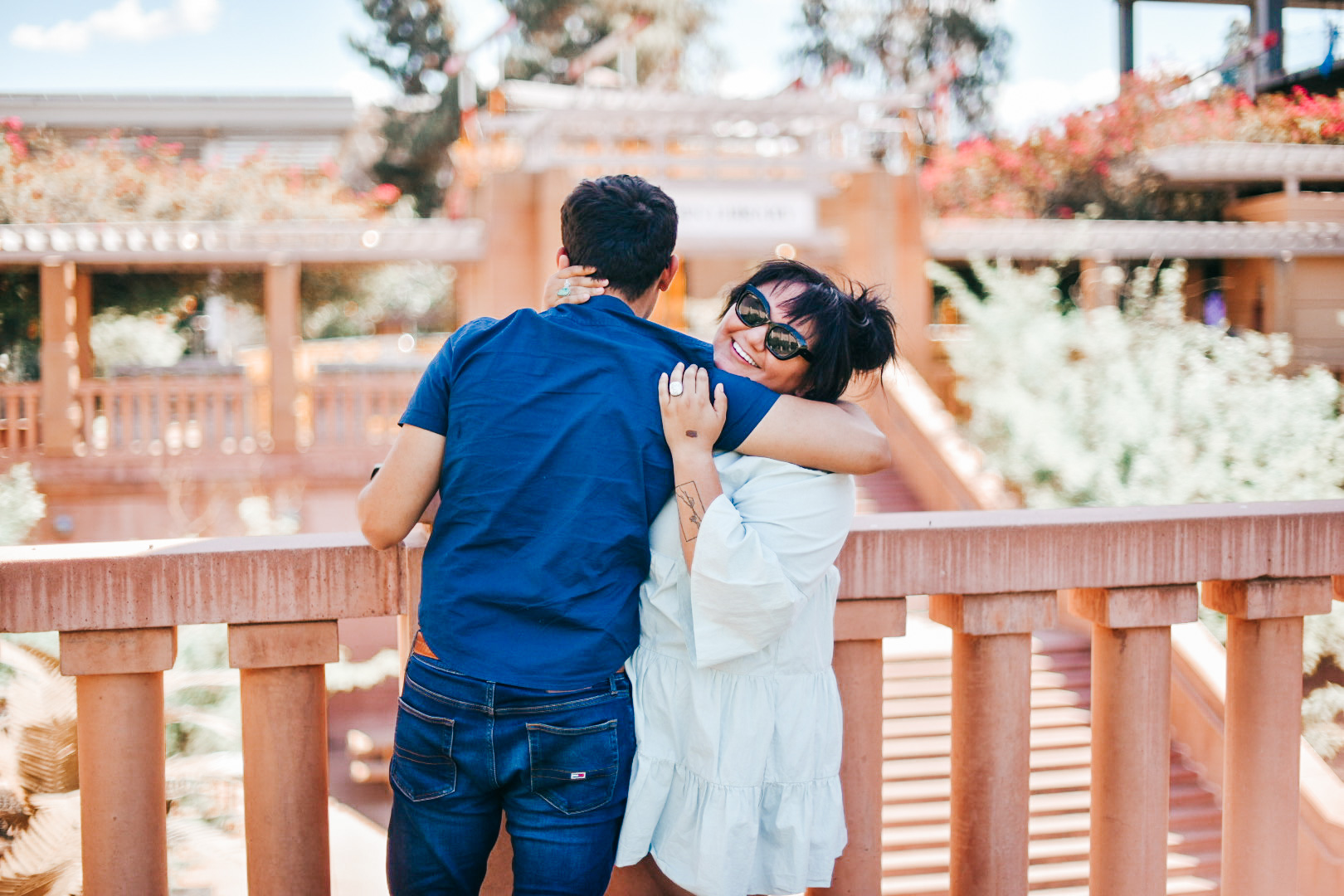 Couple looking at view