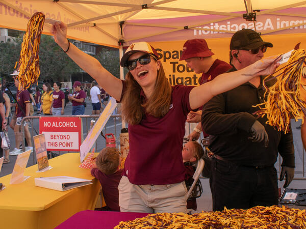 An ALI member at a Sparky's Touchdown Tailgate